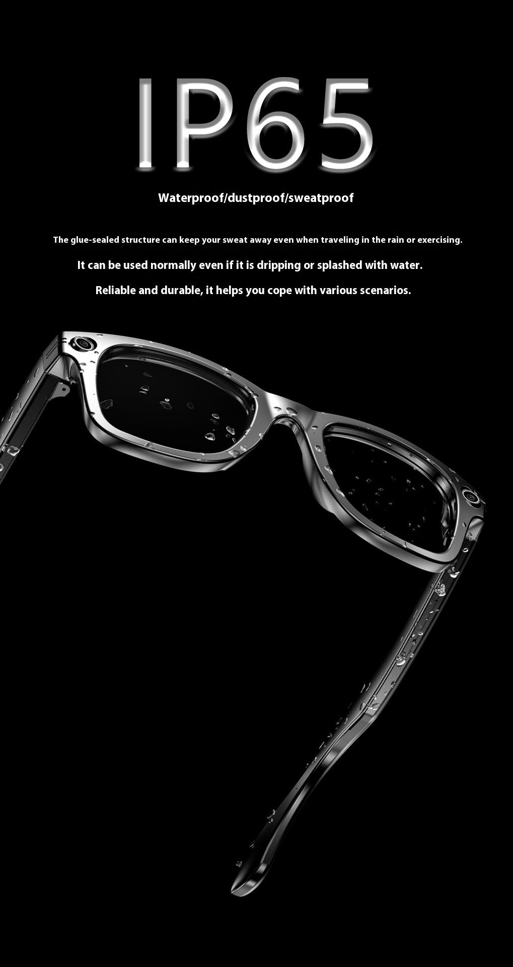 AI Three-generation Smart Bluetooth Glasses Magnetic Frame Sunglasses Men(Smart Glasses Recording Videos AI Photo Recognition Answer Translation 260mAh Large Battery IP65 Waterproof Bluetooth Glasses)