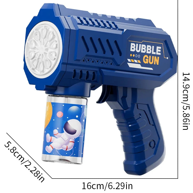 Fully Automatic Bubble Gun Rocket Bubbles Machine Automatic Blower with Bubble Liquid Toy for Kids Beach Outdoor Bubble Gifts