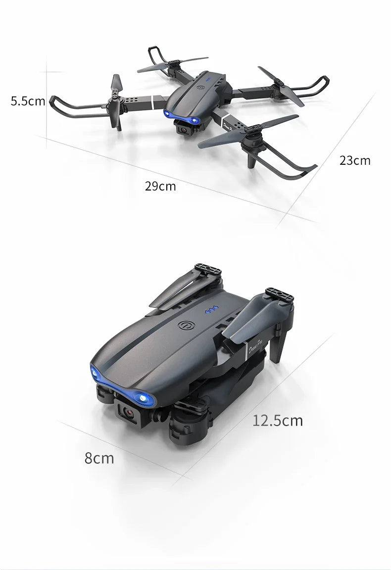 Mini E99Pro Foldable RC Helicopter 5G WiFi FPV 4K Dual HD Camera Drone with Height Hold Wide Angle Professional