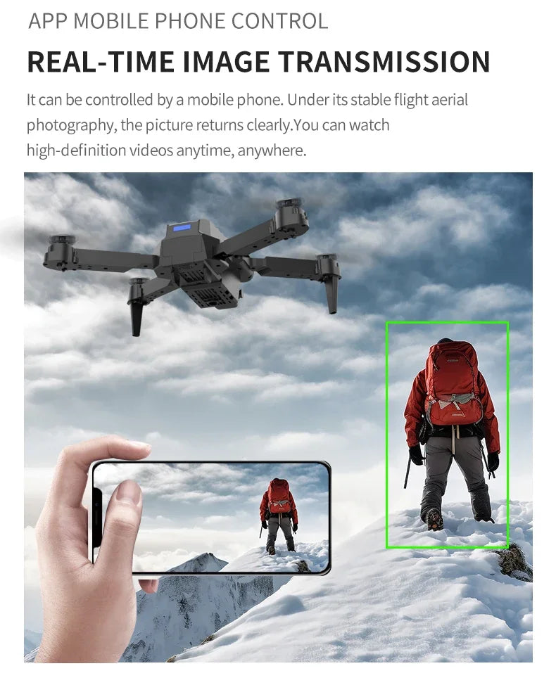 Mini E99Pro Foldable RC Helicopter 5G WiFi FPV 4K Dual HD Camera Drone with Height Hold Wide Angle Professional