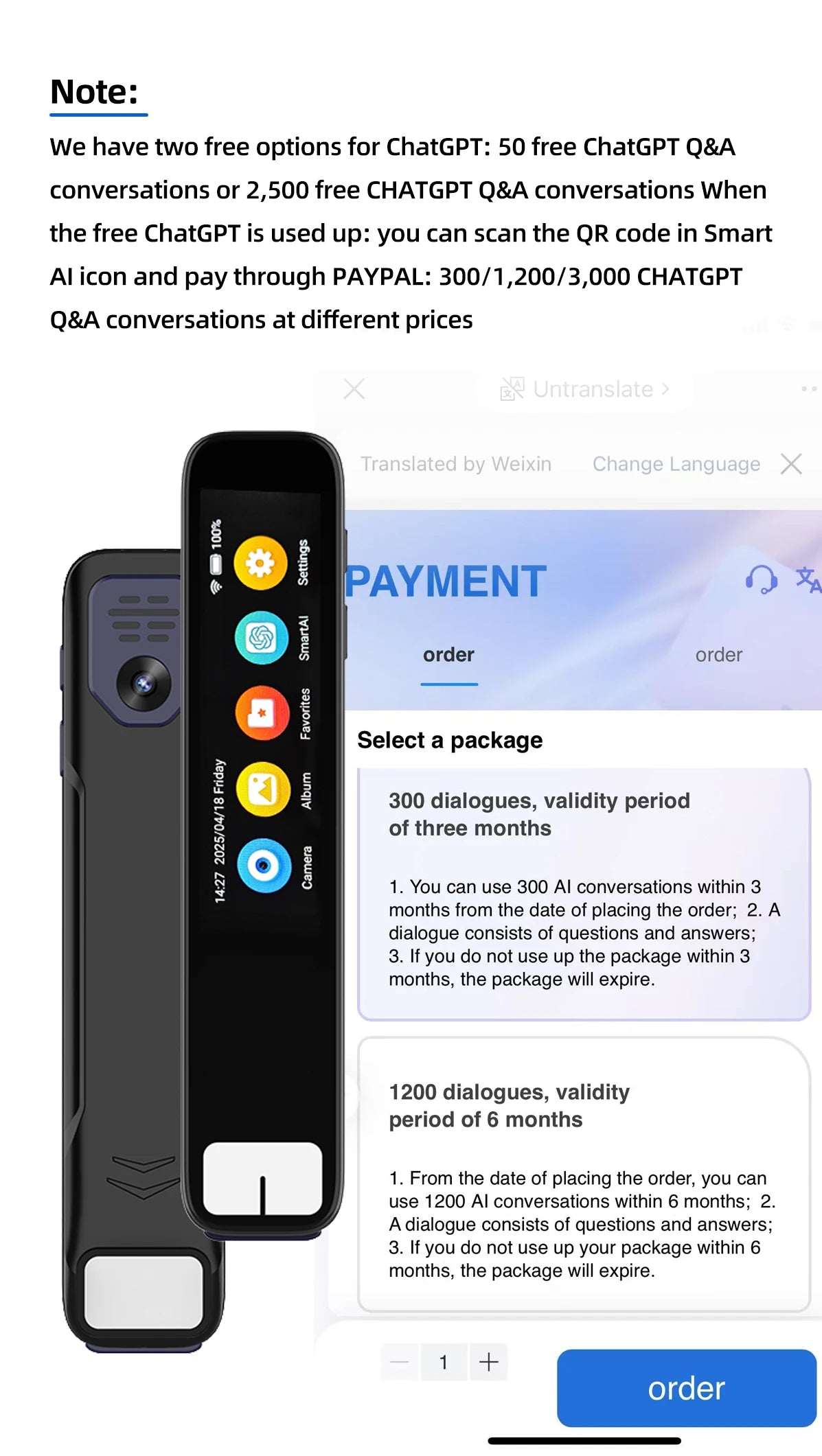 AI Smart Pen with ChatGPT integration Built-in ChatGPT integration scans questions and receives instant AI-generated answers
